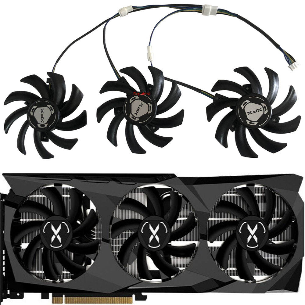 Rx 6700 Xt 12Gb Graphics Card - 3 pièces/ensemble, FDC10H12S9-C, foulant ventilateur de