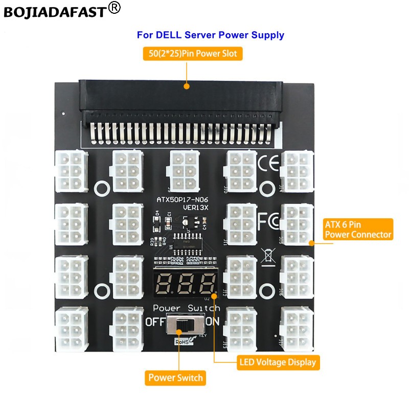 2400W Server Psu Breakout Board - Adaptateur de carte de distribution d'alimentation
