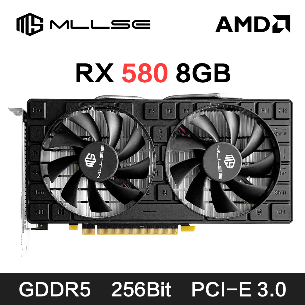 Rx 580 8Gb 2048Sp Gpu - Carte graphique de jeu MLLSE AMD