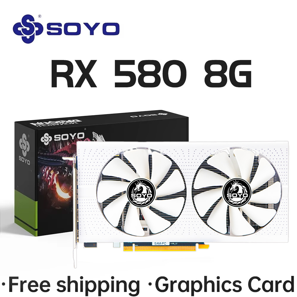 Rx 580 8Gb 2048Sp Gpu - SOYO – carte graphique AMD Radeon