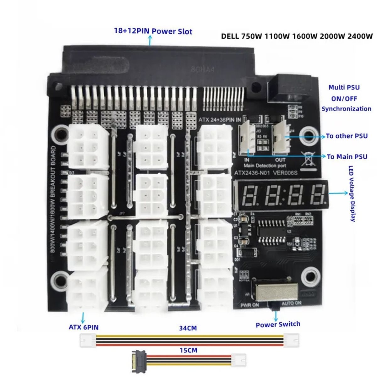 Carte de distribution M05K à 1 - 2400W Server Psu Breakout Board avis et prix