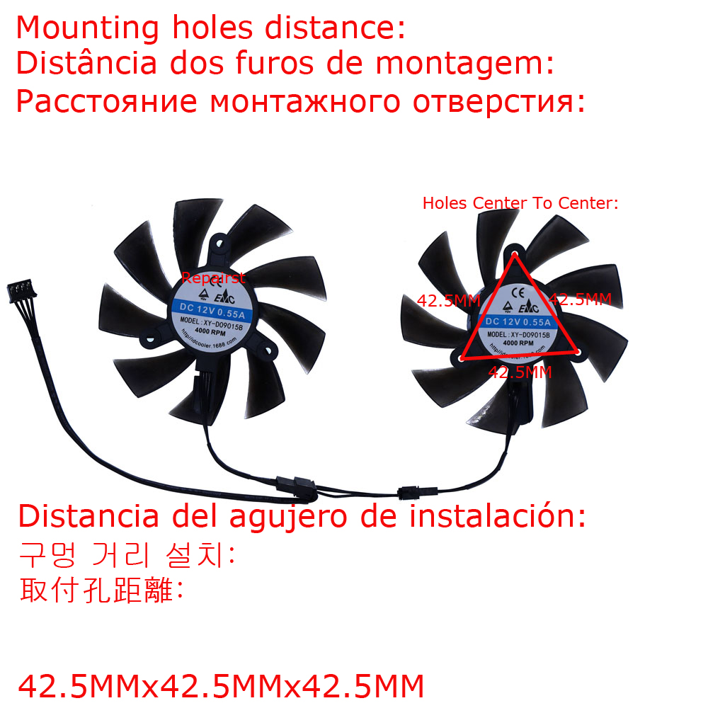 Ventilateur de carte vidéo, XY - Rx 580 8Gb 2048Sp Gpu avis et prix